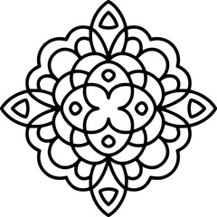 Mandala outline for adult coloring page