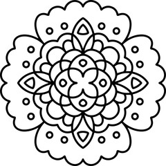 Mandala outline for adult coloring page