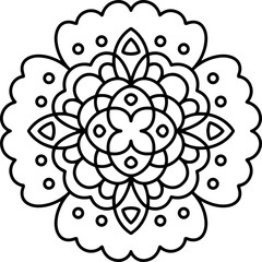 Mandala outline for adult coloring page