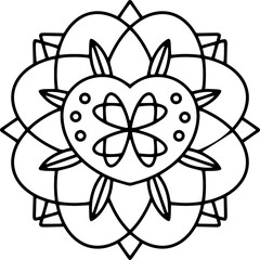 Mandala outline for adult coloring page