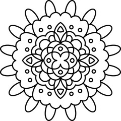 Mandala outline for adult coloring page