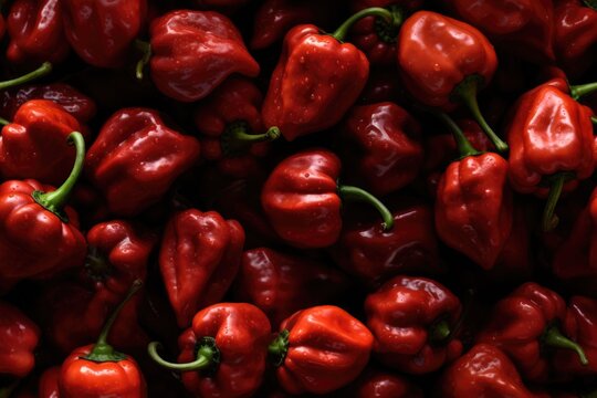 Peppers Pepper Chili Jalapeno Serrano Habenero Seamless Texture Pattern Tiled Repeatable Tessellation Background Image