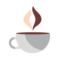 Hot drink symbolized by steam from mug