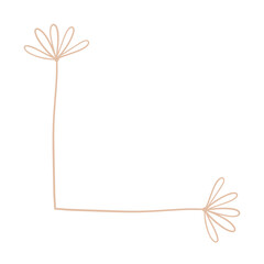 Hand drawn simple floral corners. 