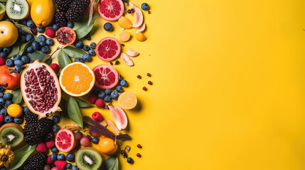 banner mockup with exotic fruits