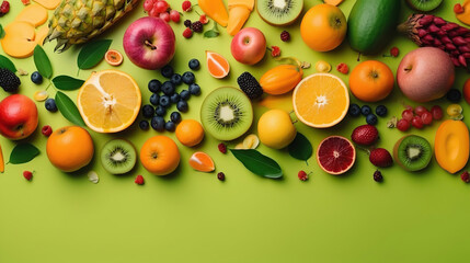 banner mockup with exotic fruits