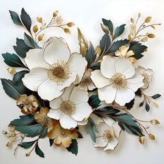 White background with gold frame and aesthetic color. AI Generative
