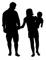 silhouette of a family day illustration vector