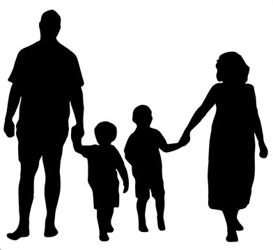 family silhouette vector