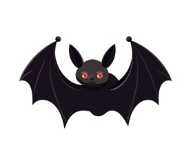 Spooky bat flying in the dark night