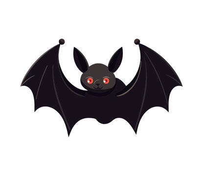 Spooky bat flying in the dark night
