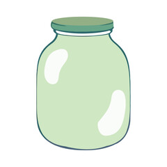 Glass jar, icon isolated