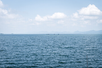 Fototapeta premium Travel in nature at a beach and tropical sea with blue sky