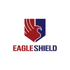 Eagle Logo Design. Eagle Shield vector logo design illustration template