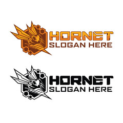 Obraz premium military logo Hornet, bee logo design vector
