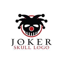 Joker Logo. Joker Skull Clown logo design icon