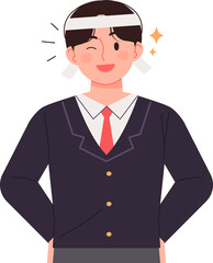Korean high school student character illustration.
