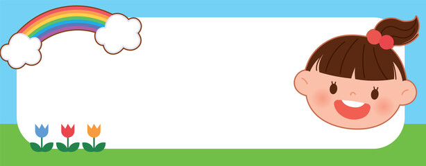 Kindergarten name tag frame.