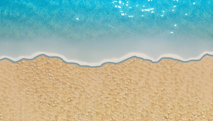 Fototapeta na wymiar Sand beach with light blue transparent water wave and sun lights, seascape, sea, coast, water, wave, summer, travel, seascape, island, holiday, blue, beauty, landscape, shore, ocean, AI Generated