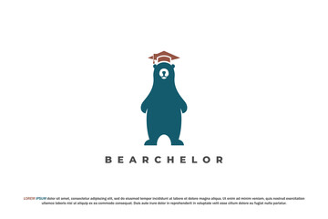 logo bear bachelor education smart animal wildlife abstract
