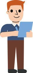 Working Man Flat Illustration