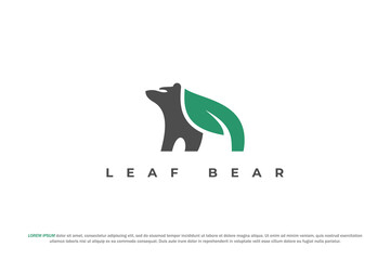 logo bear leaf nature animal wildlife green silhouette