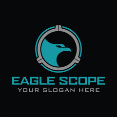 Eagle Logo Design. Eagle Scope logo design vector illustration template