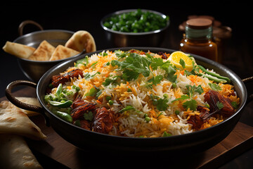 Authentic indian biryani food rice dish