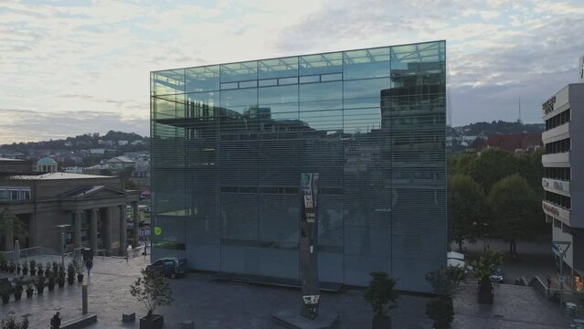 The Kunstmuseum Stuttgart stands out on the square in Germany