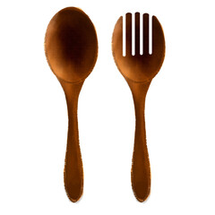 Nice Brown Wooden Spoon and Fork