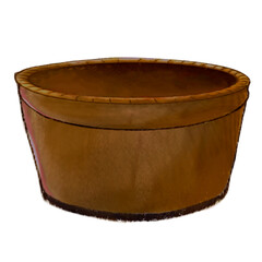 Dark Brown Round Wooden Tub