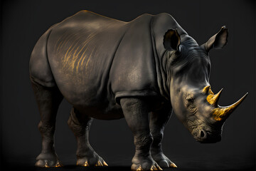 Obraz premium Blackgolden Rhinoceros