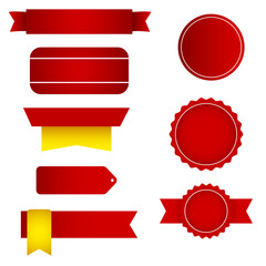 Sales badges banner vector free red gradient