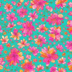 Fototapeta na wymiar Beautiful Floral Summer Dress Pattern, Generative AI Illustration