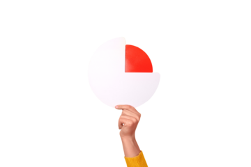 circle graph in handisolated on transparent background