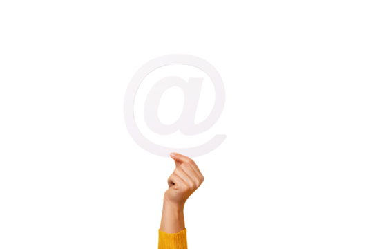 email sign in hand isolated on transparent background - Powered by Adobe