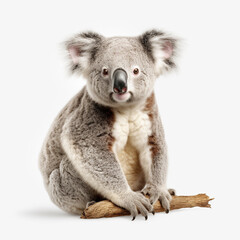 Fototapeta premium コアラ 白背景 AI生成画像 ジェネレーティブAI