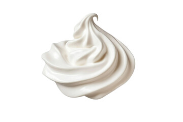 A fluffy whipped cream dollop. isolated object, transparent background