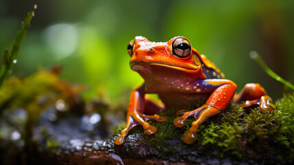 Obraz premium Colorful frog in the rainy forest
