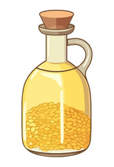 Fresh organic vegetable seed in glass jar