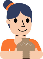 Sculpture Flat Illustration