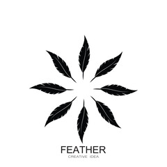 Feather logo icon vector template