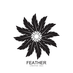 Fototapeta premium Feather logo icon vector template
