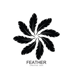 Feather logo icon vector template