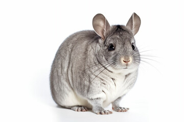 Obraz premium チンチラ 白背景 AI生成画像 ジェネレーティブAI