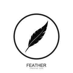 Feather logo icon vector template