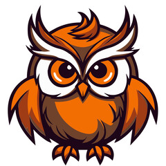 Halloween Owl,bat, outline vector illustration