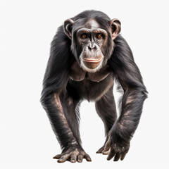 チンパンジー　白背景　AI生成画像　ジェネレーティブAI