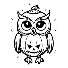 Halloween, outline vector illustration