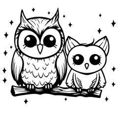 Halloween, outline vector illustration